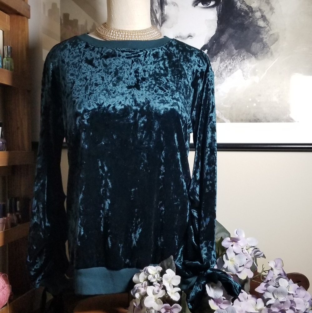 Gypsies & Moondust crushed velvet top XS